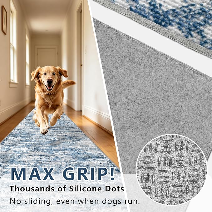 Washable Carpet Runners for Hallway 12ft-Non Slip Floor Runners for Dogs - Image 4