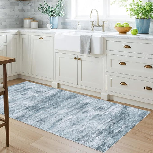 2x5 Non-Slip Washable Runner Rug – Modern Neutral Abstract Small Rug - Image 2