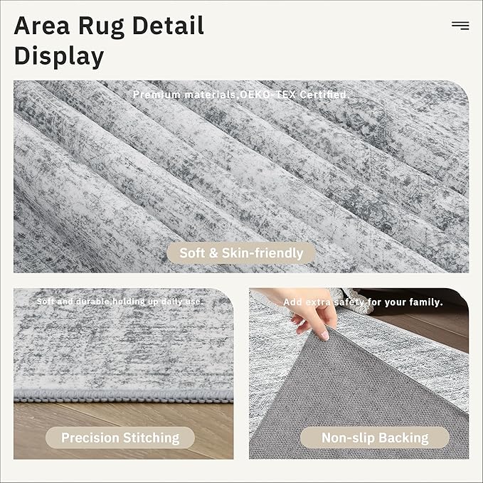 Soalmost Runner Rug 2'x6' Washable Non-Slip Runner Rugs - Image 6