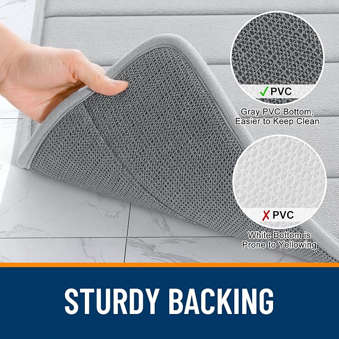 OLANLY Memory Foam Bath Mat 70x46, Super Soft Absorbent Bathroom Rugs, Quick Dry - Image 7