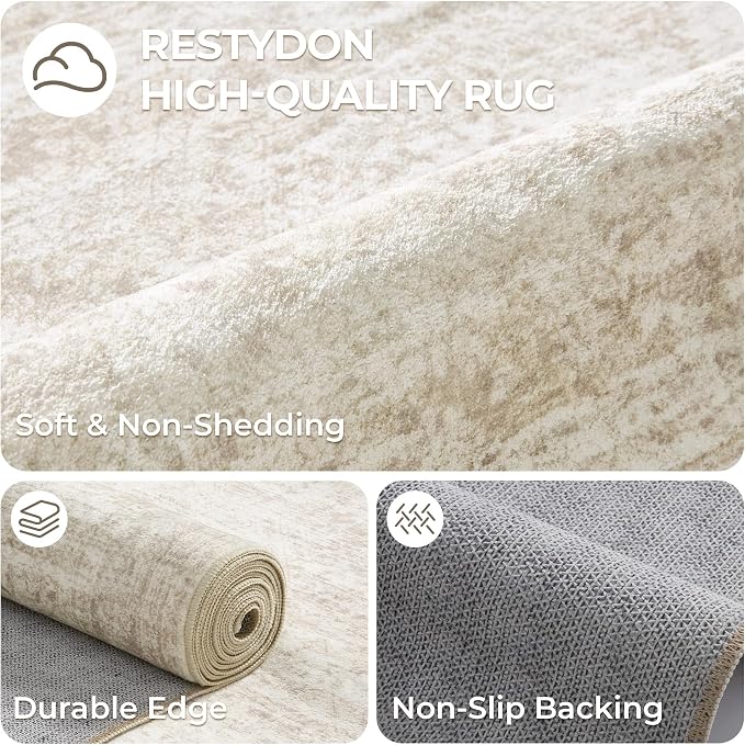 Round Rug 5ft, Washable Circle Rug - Image 7