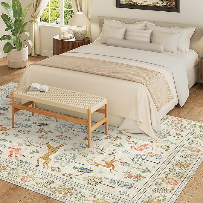 DUKINO 6x9 Rug, Washable Animal Living Room Rug - Image 4