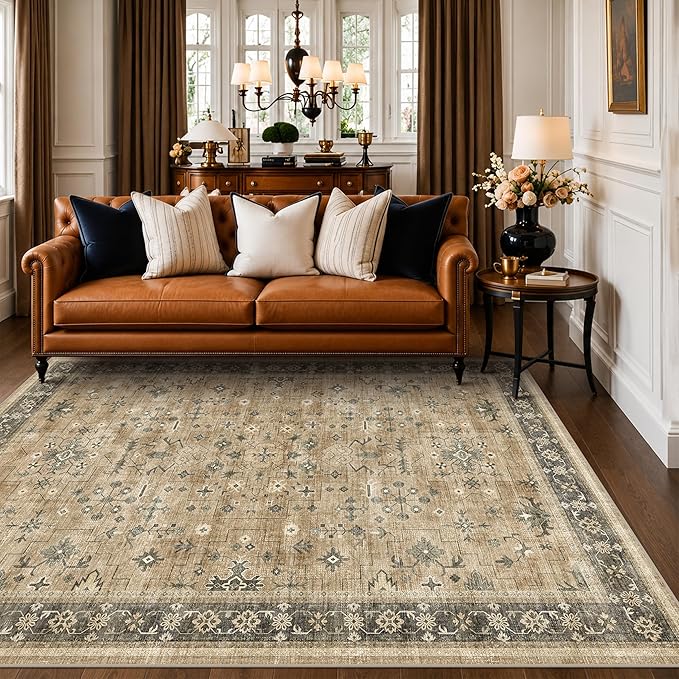 Traditional Washable 6x8 Area Rug by HazoHaus
