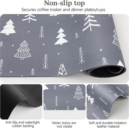 Bloss Christmas Dish Drying Mat, Fit Under Coffee Maker Machine/Kitchen Counter - Image 6