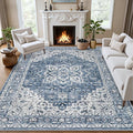 6x9 Area Rugs Living Room Rug: Washable Vintage Boho Medallion Rug No Slip by EXPEDIX