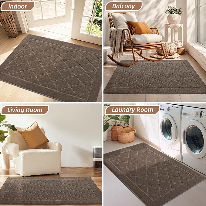 BEQHAUSE Dirt Trapper Door Mat 24" x 36", Doormat Non-Slip Entryway Rugs - Image 8