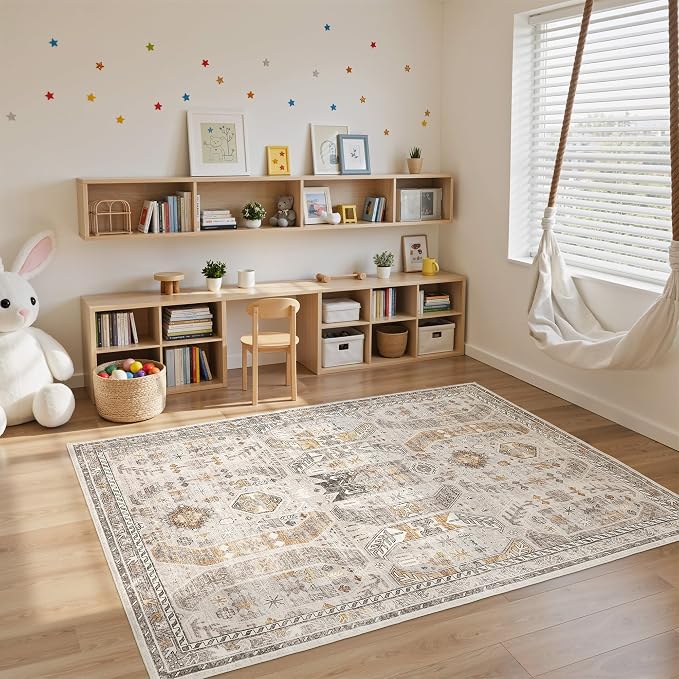 befbee 4x6 Rugs for Living Room Bedroom, Non-Slip Washable Rug, Stain Resistant - Image 9