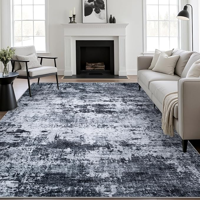 4x6 Area Rug Living Room Rug: Washable Modern Abstract Soft Thin Rug Indoor - Image 2