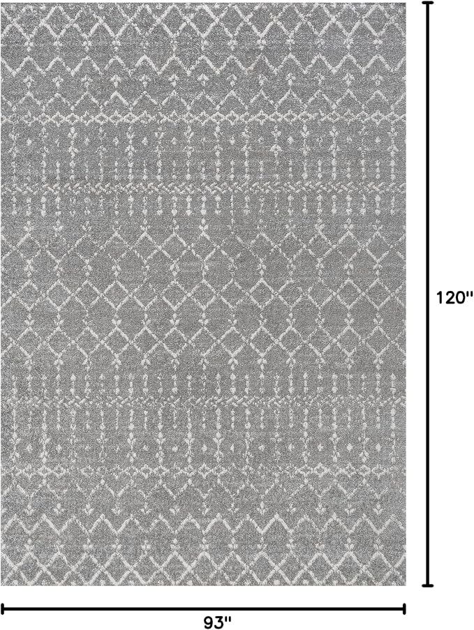 JONATHAN Y Boho Vintage Diamond Gray/Ivory Indoor Area Rug 8X10 ft, Moroccan - Image 2