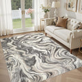 DMOYEST 5x7 Washable Area Rug for Living Room, Non Slip Abstract Rugs, Modern by DMOYEST