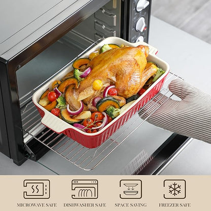 Bakeware Set of 4, MALACASA Porcelain Baking Pans Set - Image 4