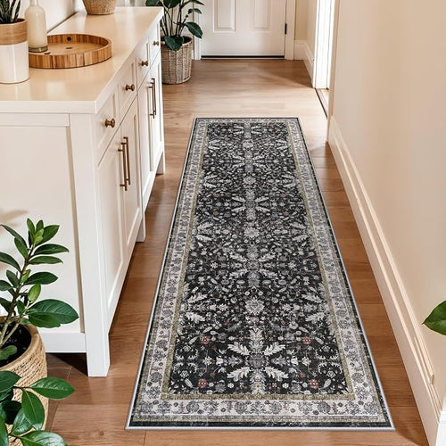 2x6 Washable Kitchen Runner Rug – Non-Slip Boho Vintage Carpet Runner by BYYVOORugsforYourHome