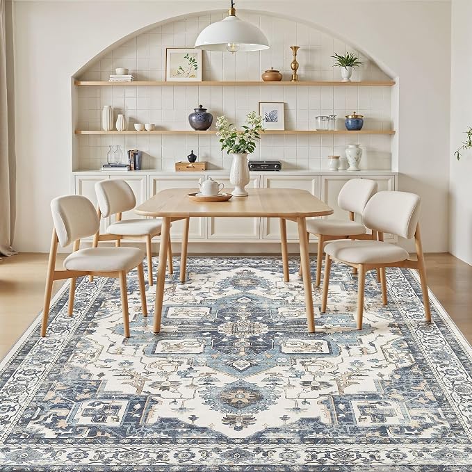 7x9 Washable Area Rugs for Living Room, Large Rug Non Slip Backing Vintage - Image 6