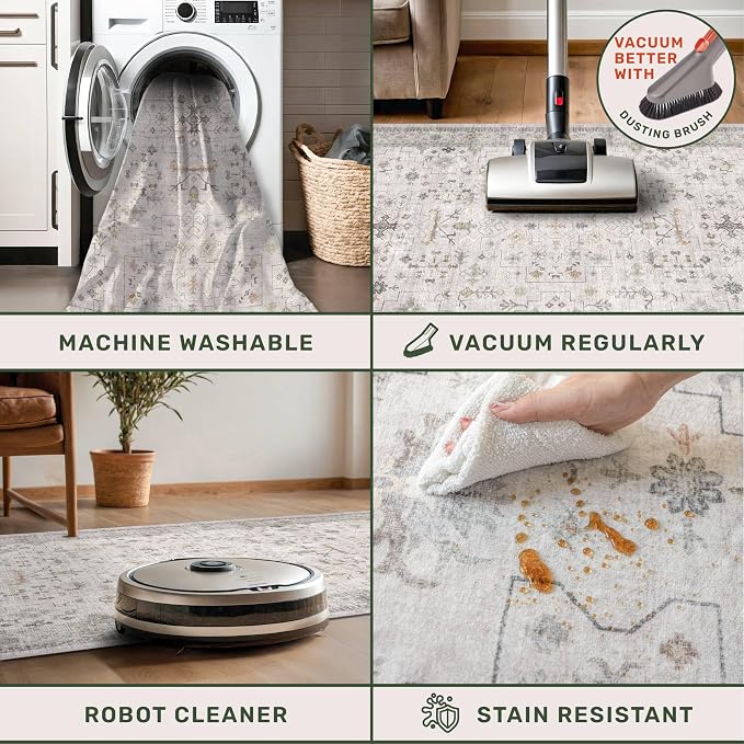 Hazo Haus Light Gray Kitchen Rug 12 ft Long - Image 4