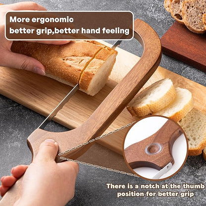 Bread Knife for Homemade Bread, 14.5" Wooden Sourdough Bread Knife, Sourdough - Image 4