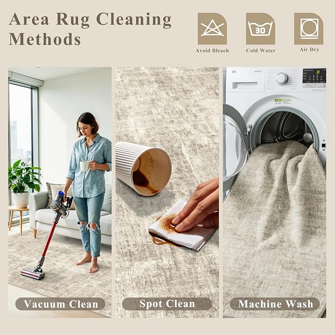 12x12ft Square Living Room Rug – Non-Slip Washable Extra Large Floor Carpet - Image 8