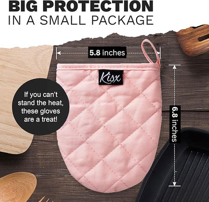 Pink Silicone Oven Mitts & Pot Holders Set - Image 2
