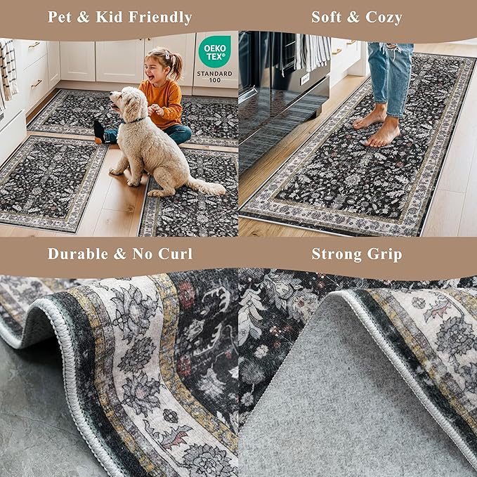 3x10 ft Long Kitchen Runner Rug – Non-Slip Washable Hallway Carpet Runner - Image 5