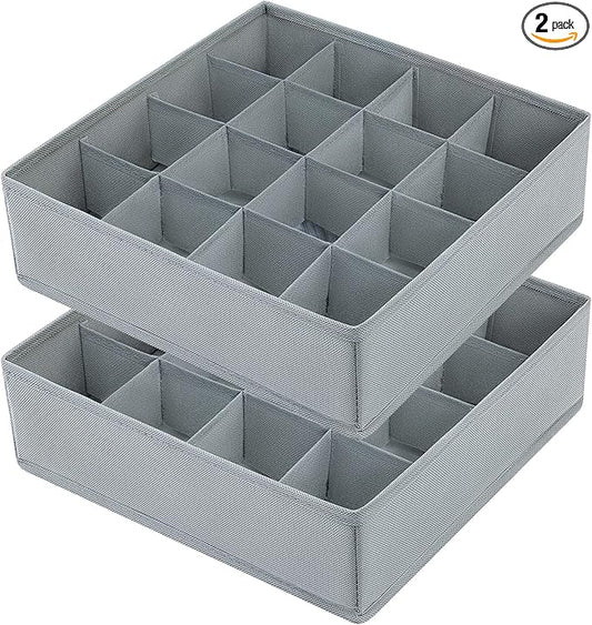 Joyoldelf Sock Drawer Organizer Divider Underwear Organizer 16-cell Fabric by APPRECIATELIFERELAXYOURSOUL