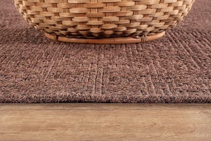 CAMILSON Easy Jute Rug 2x3, Indoor Outdoor Brown Color Fiber Area Rugs - Image 3
