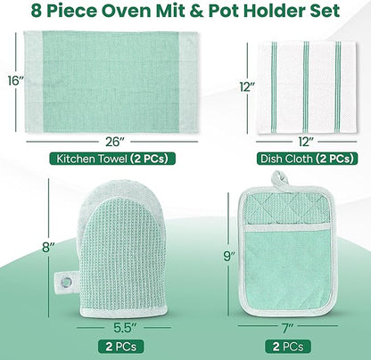 Casa Platino Potholders & Oven Mitts Heat Resistant, 8-Piece Mini Oven Mitt - Image 2