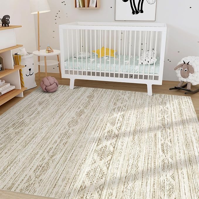Nakagishi 8x10 Area Rugs Living Room: Washable Boho Large Neutral Modern Soft - Image 7