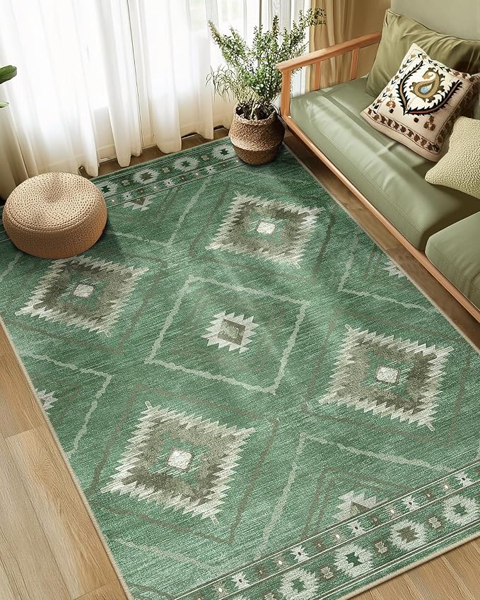 BESTSWEETIE Area Rug 5x7 Rug Machine Washable Rug Non-Slip Low Pile Print by BESTSWEETIE