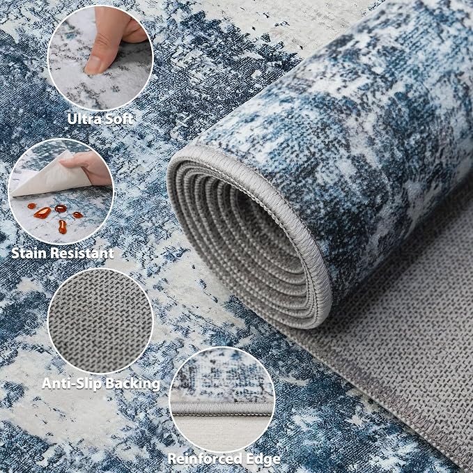Area Rug 9x12 Living Room: Large Washable Rug - Image 7