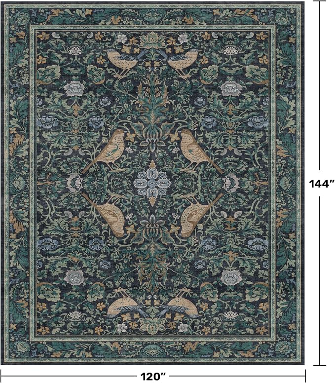 Cottagecore 10x12 Area Blue Rug - Image 2