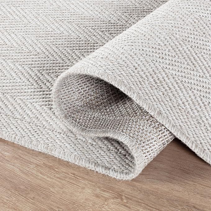 CAMILSON Easy Jute Rug 6x9, Indoor Outdoor Off-White Color Fiber Area Rugs - Image 3