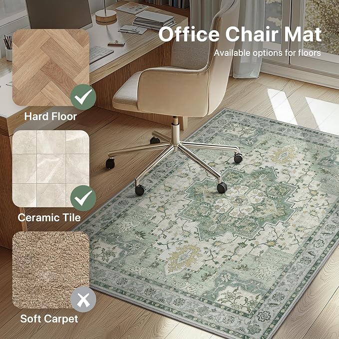 36"x48" Office Chair Mat for Hardwood Tile Floor, Under Desk Carpet Protector - Image 3