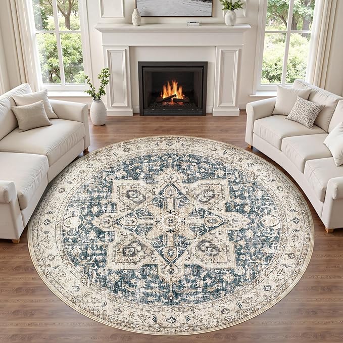 Tortania 7' Round Area Rug Living Room Rugs - Image 5