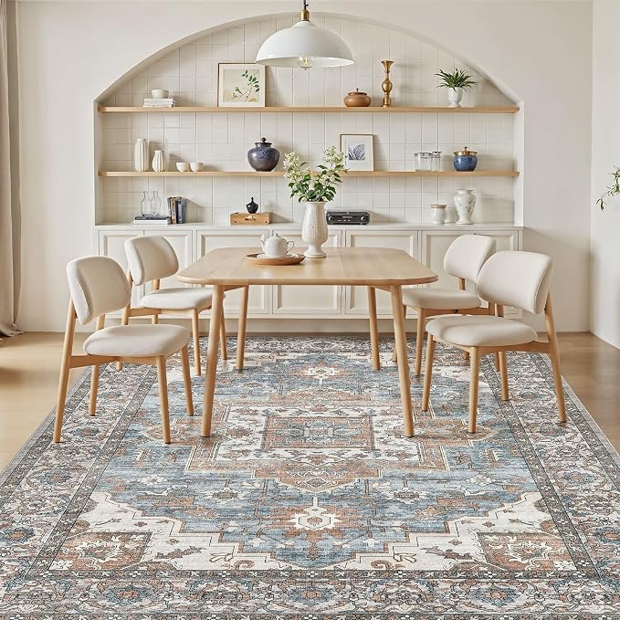 5x7 Area Rugs Living Room: Washable Vintage Rug Large Non-Slip Stain Resistant - Image 6