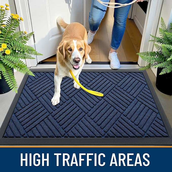 OLANLY Front Door Mat Outside Entrance 35x23, Heavy Duty Sturdy Natural Rubber - Image 5