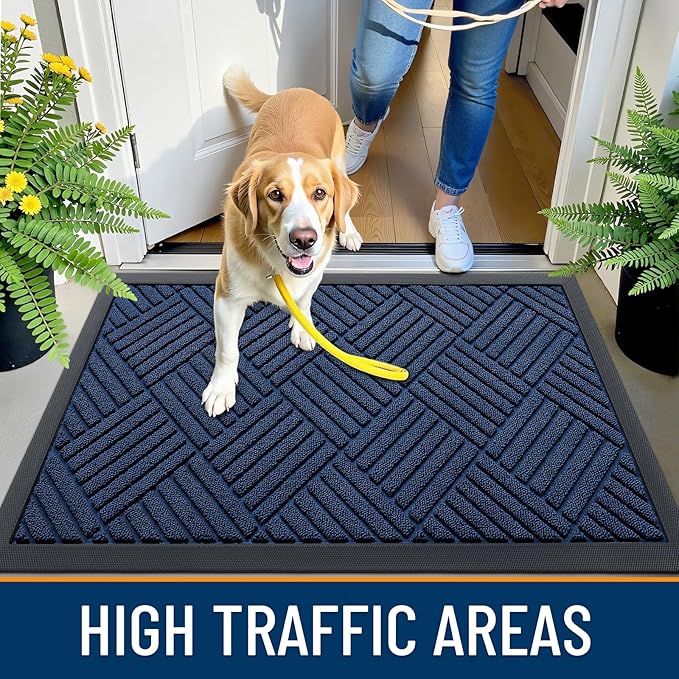 OLANLY Front Door Mat Outside Entrance 47x23, Heavy Duty Sturdy Natural Rubber - Image 5