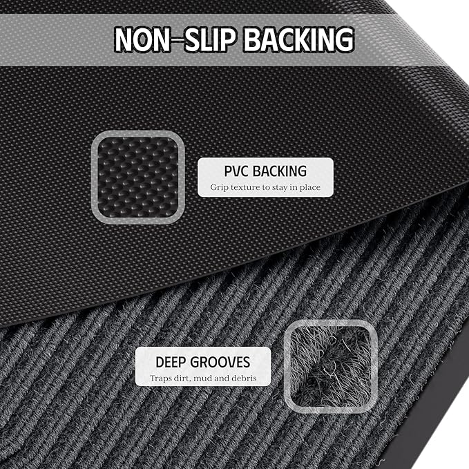 Large Commercial Door Mat, Low Profile Easy Clean Welcome Mat Indoor Outdoor - Image 5