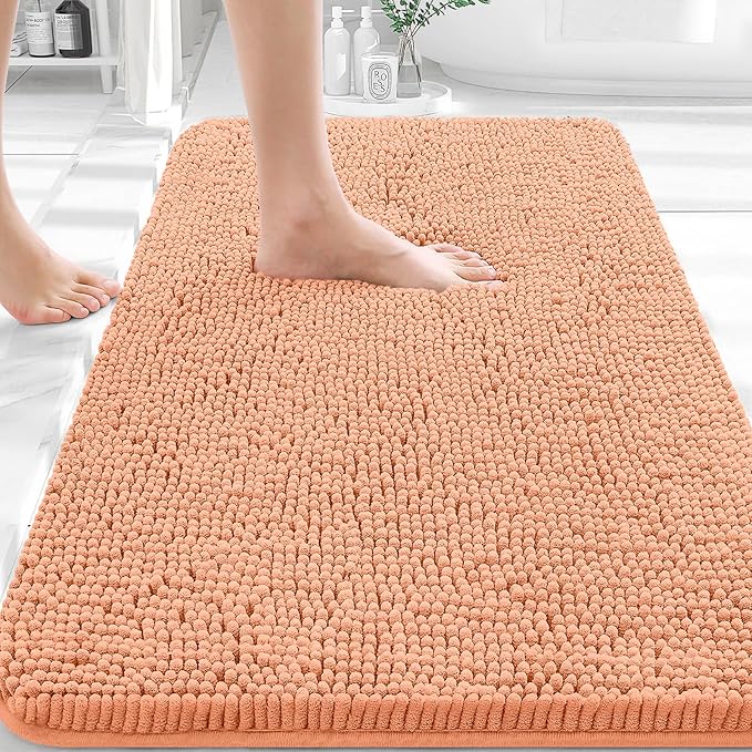 OLANLY Bathroom Rugs 36x24, Extra Soft Absorbent Chenille Bath Rugs, Rubber by OLANLY