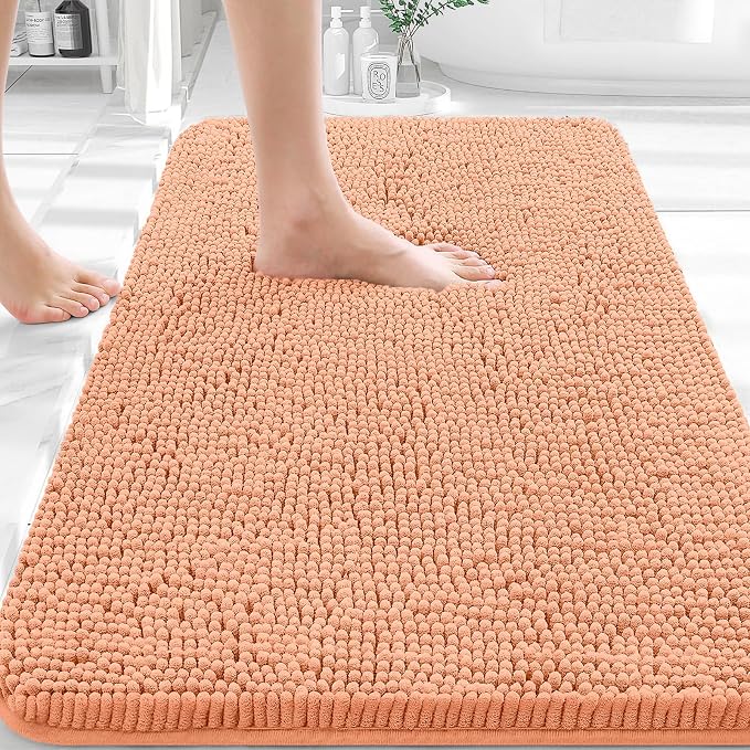OLANLY Bathroom Rugs 32x20, Extra Soft Absorbent Chenille Bath Rugs, Rubber by OLANLY