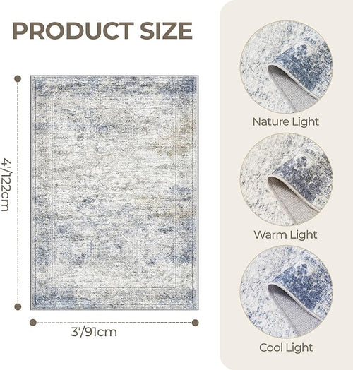 3x4 Washable Area Rug for Entryway, Soft Kitchen Rugs Non Slip for Dining Room - Image 2