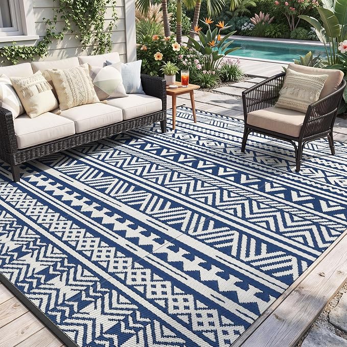 MontVoo-Outdoor Rug Carpet Waterproof 5x8 ft Reversible Patio Rug RV Camping by MontVoo