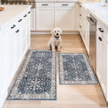 Kitchen Mats Set of 2 Washable Non-Slip – Soft Low Pile Boho Decorative Runner by BYYVOORugsforYourHome