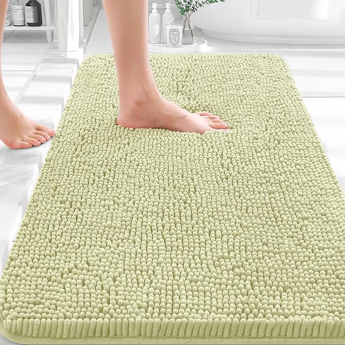 OLANLY Bathroom Rugs 30x18, Extra Soft Absorbent Chenille Bath Rugs, Rubber by OLANLY