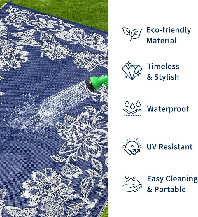 Garvee Outdoor Rugs 9' x 18’ Waterproof Reversible Mats, Large Area Plastic - Image 3
