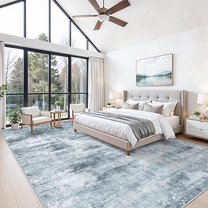 12x15 Area Rug for Living Room – Large Modern Neutral Abstract Thin Washable - Image 3