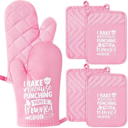 GROBRO7 6Pcs Cotton Oven Mitts Pot Holders Funny Women Resistant Hot Pads by GROBRO7