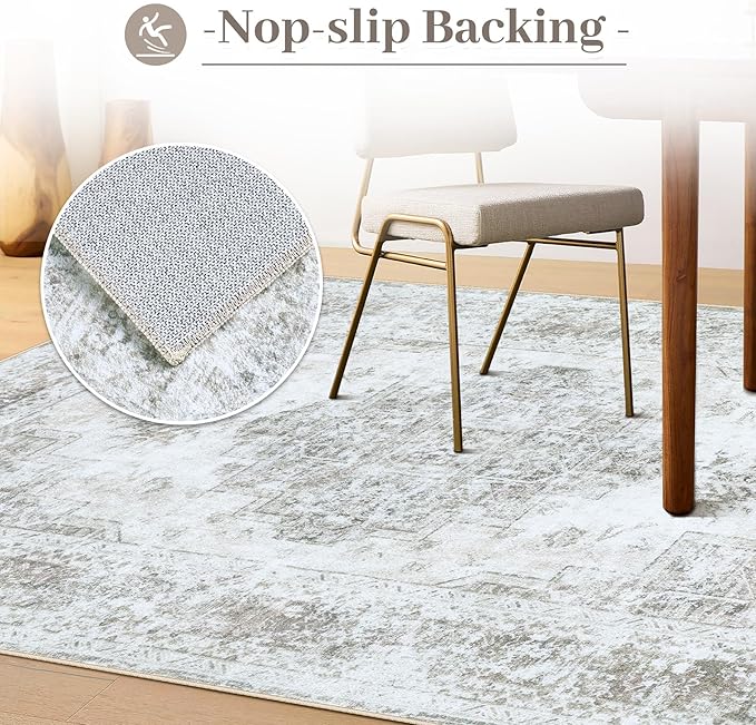 XLUEZ Area Rug 8x10 Living Room Rug, Machine Washable Vintage Distressed - Image 6
