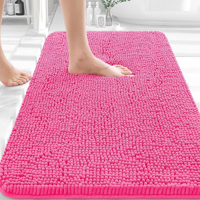 OLANLY Bathroom Rugs 32x20, Extra Soft Absorbent Chenille Bath Rugs, Rubber by OLANLY