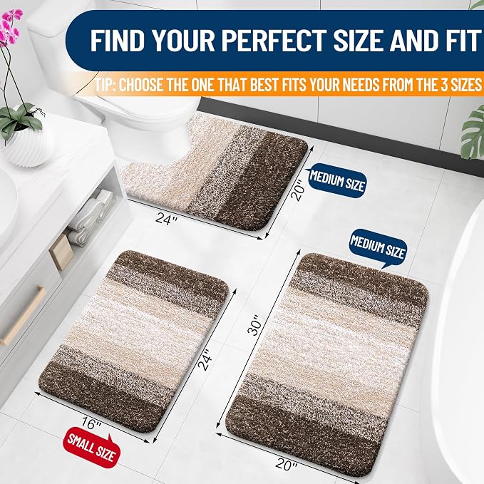 OLANLY Bathroom Runner Rugs Mat 44x24, Extra Soft Absorbent Microfiber Bath Rugs - Image 2