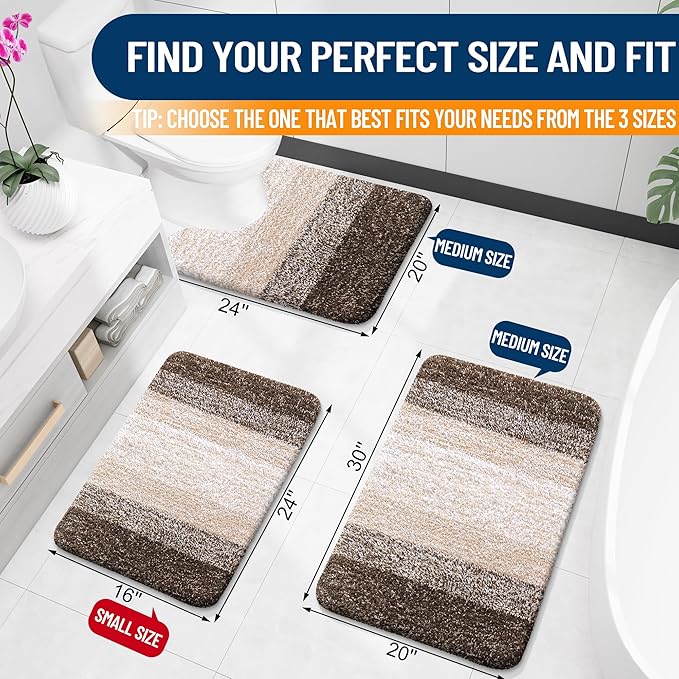 OLANLY Bathroom Runner Rugs Mat 47x24, Extra Soft Absorbent Microfiber Bath Rugs - Image 2