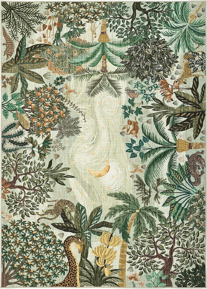 GarveeHome Area Rugs 8x10 for Living Room, Jungle Animal Large Washable Rug - Image 9